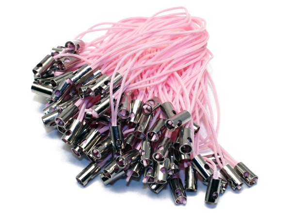 Шнурок для брелка розовый. 55 мм