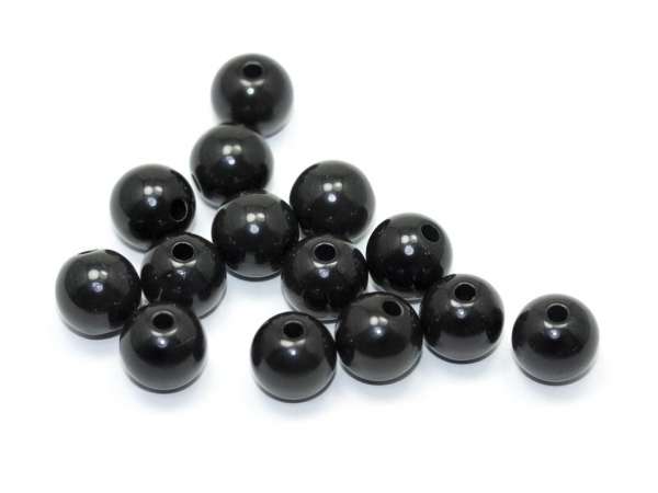 Бусины пластик круглые черные. 8 мм. 300 шт.