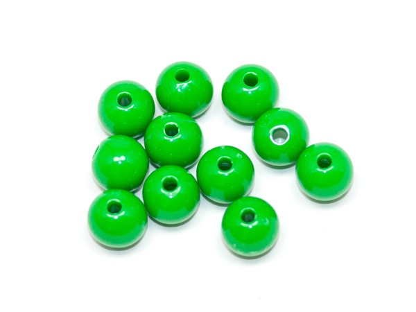 Бусины пластик круглые зеленые. 8 мм. 300 шт.