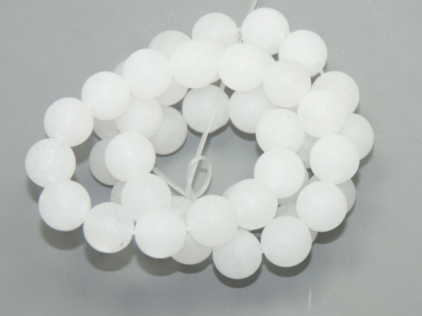 Буcина Нефрит белая матовая. 8 мм