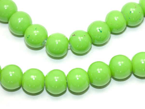 Бусины стеклянные светло-зеленые. 8 мм. 10 шт.