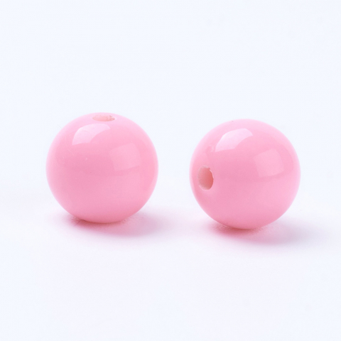 Бусины пластик круглые розовые. 8 мм. 300 шт.