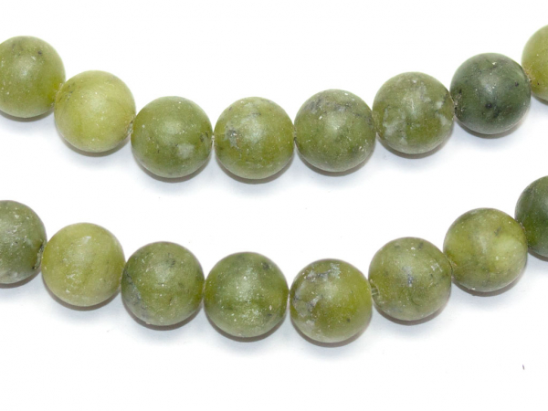 Буcины Нефрит зеленые матовые. 8 мм. Нитка (~48 шт.)