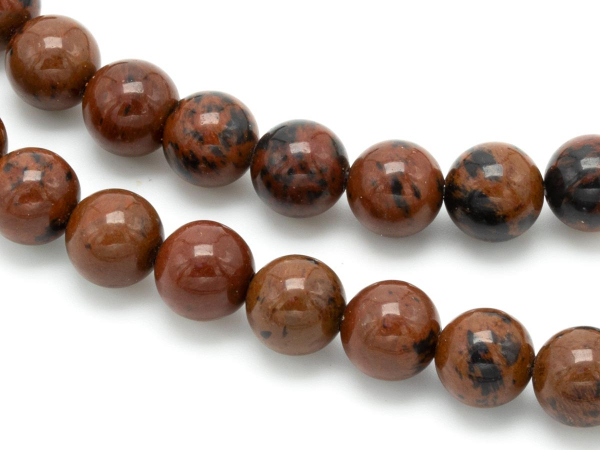 Буcины Обсидиан цветочный коричневые. 8,2 мм. Нитка (~46 шт.)