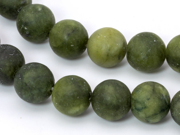 Буcины Нефрит зеленые матовые. 10 мм. Нитка (~38 шт.)