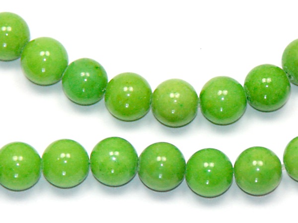 Буcина Нефрит светло-зеленая. 8 мм