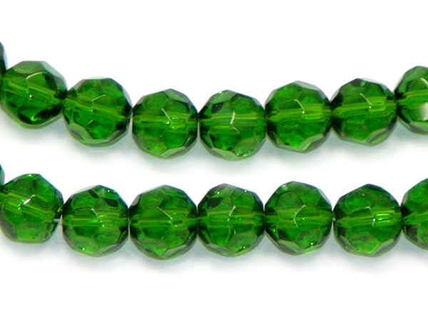 Бусины граненые стеклянные зеленые. 8 мм. 10 шт.