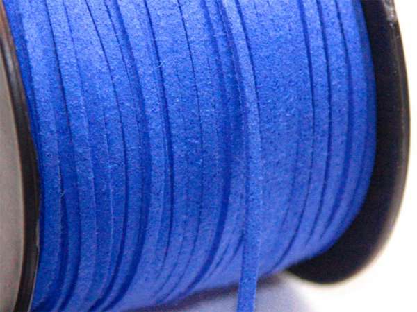 Шнур замшевый 3 мм синий. 1 м