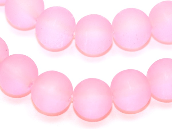 Бусины стеклянные розовые матовые. 10 мм. 10 шт.