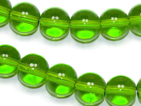 Бусины стеклянные зеленые прозрачные. 10 мм. 10 шт.