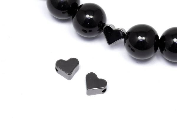 LUX Бусина Сердце мини ганметалл. 7 мм