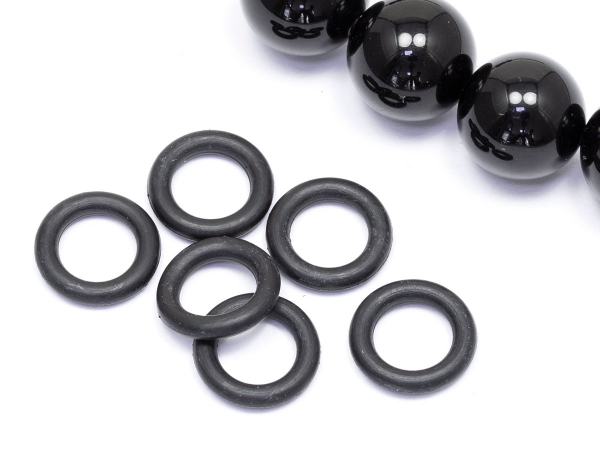 Колечки резиновые ∅6 мм черные. 9 х 2 мм. 10 шт.