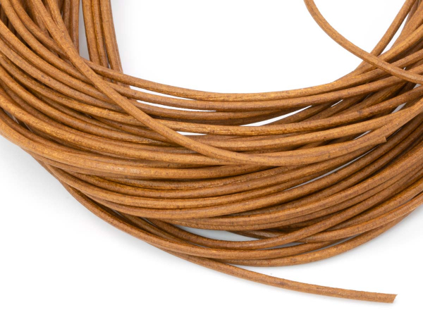 Шнур кожаный 1,5 мм светло-коричневый матовый. 1 м