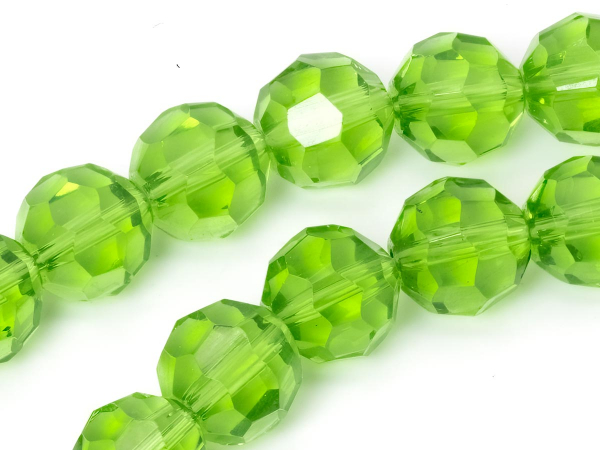 Бусины граненые стеклянные зеленые. 10 мм. 10 шт.