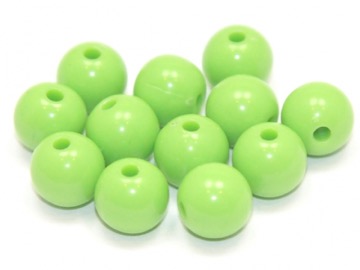 Бусины пластик круглые светло-зеленые. 10 мм. 10 шт.