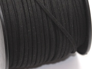 Шнур замшевый 3 мм черный. 1 м
