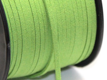 Шнур замшевый 3 мм зеленый. 1 м