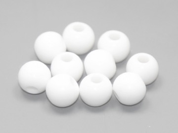 Бусины пластик круглые белые. 8 мм. 10 шт.