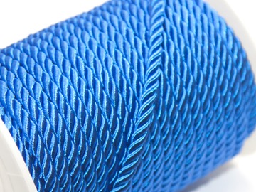 Шнур нейлоновый витой 5 мм синий. 1 м