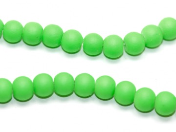 Бусины стеклянные неоновые зеленые матовые. 6 мм. 10 шт.