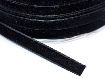 Лента для чокера бархатная 9,5 мм черная. 1 м
