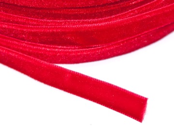 Лента для чокера бархатная 9,5 мм красная. 1 м