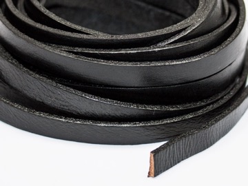 Шнур кожаный 10 х 2,5 мм черный. 20 см